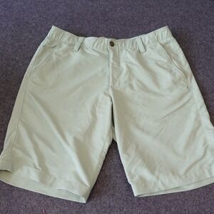 Under Armour Mens HeatGear Golf Shorts Mint Green Loose Fit Size 34 1589